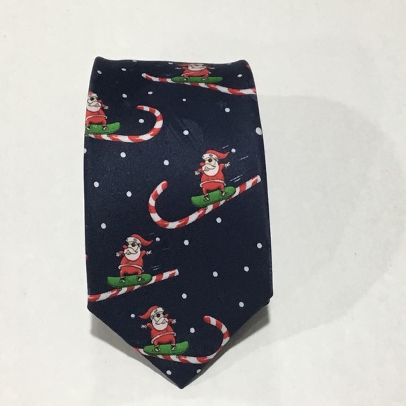 HP🛍 Santa Snowboarding on Candy Canes Necktie - Picture 2 of 3
